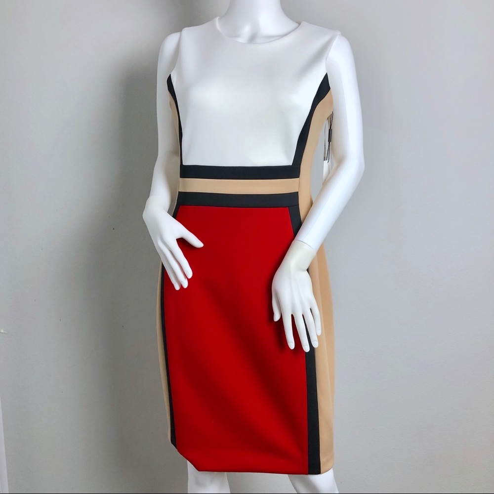 Calvin Klein Colorblock Sleeveless Sheath Dress